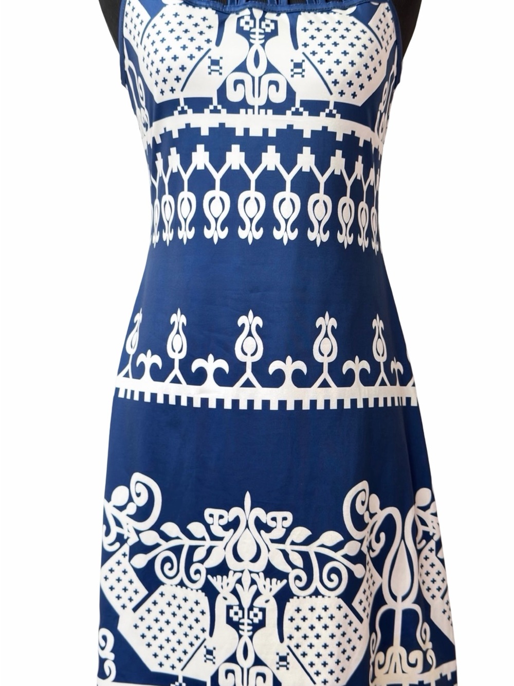 🍀3/$30 Blue and White Printed Mini Dress - Casual Summer Dress
